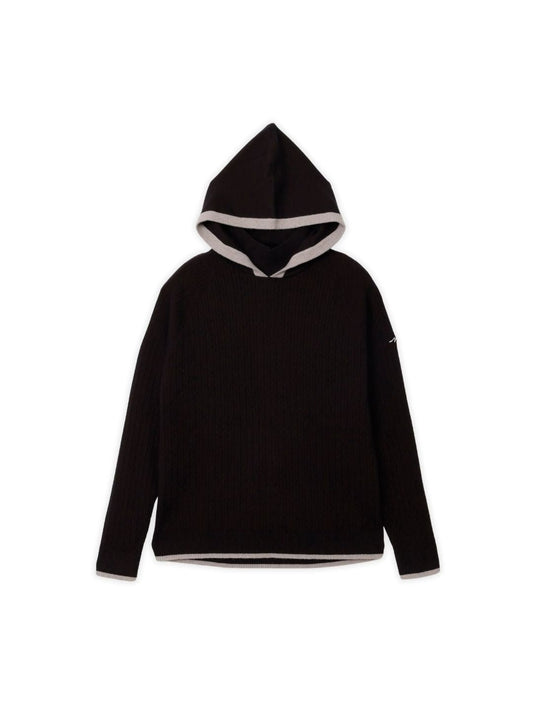 スムースニット/配色パーカー
