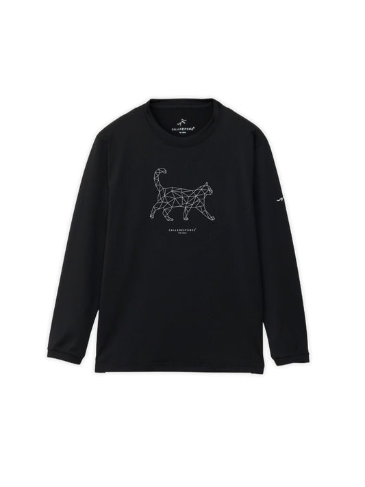 プリント長袖Tシャツ(ジオメトリック/ネコ)