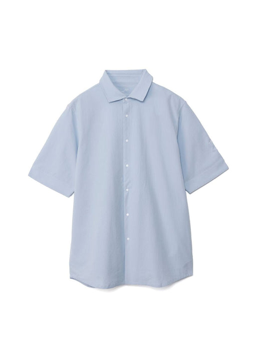 シアサッカーホリゾンタル半袖シャツ