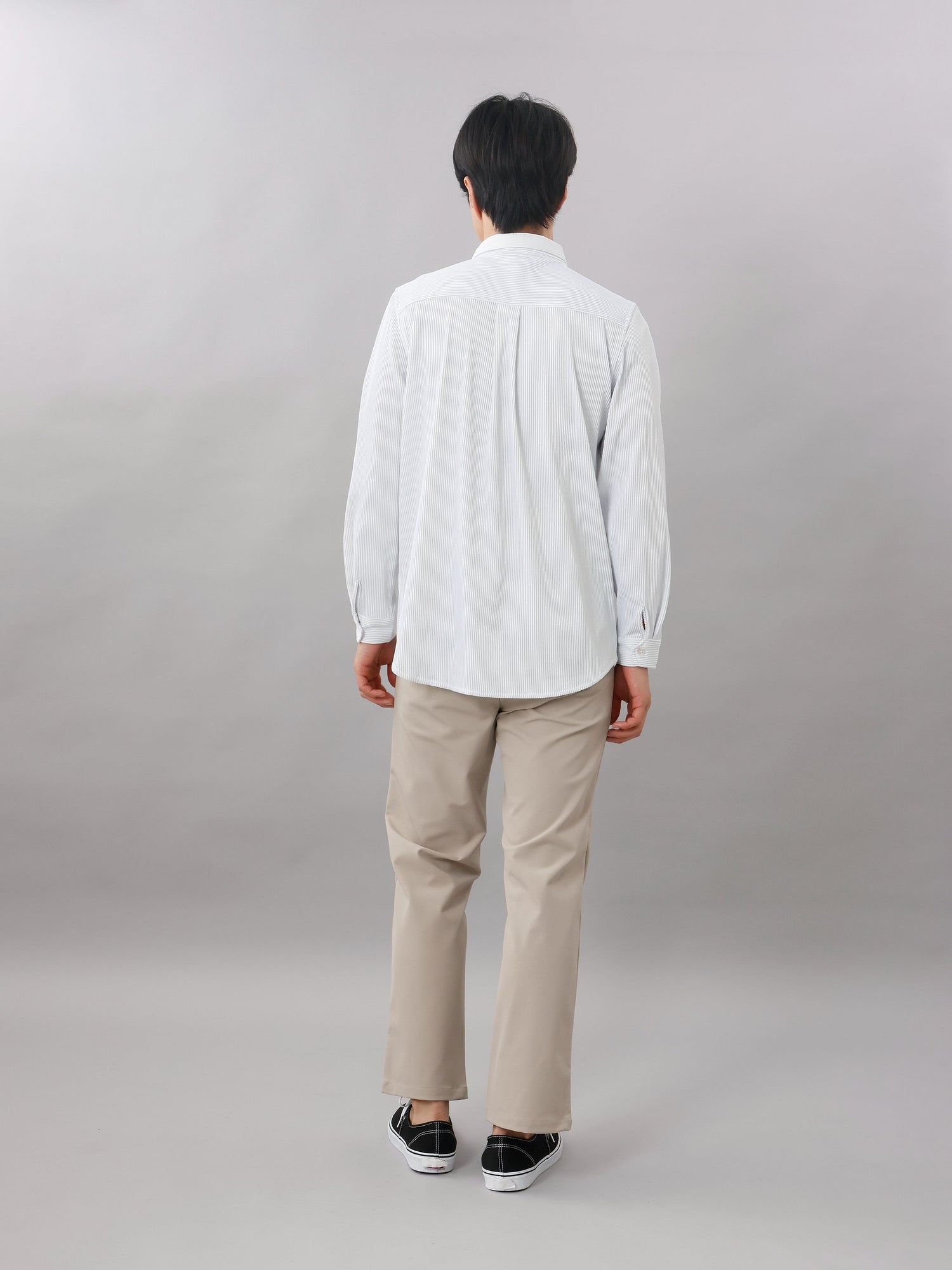 フクレストライプ長袖シャツ