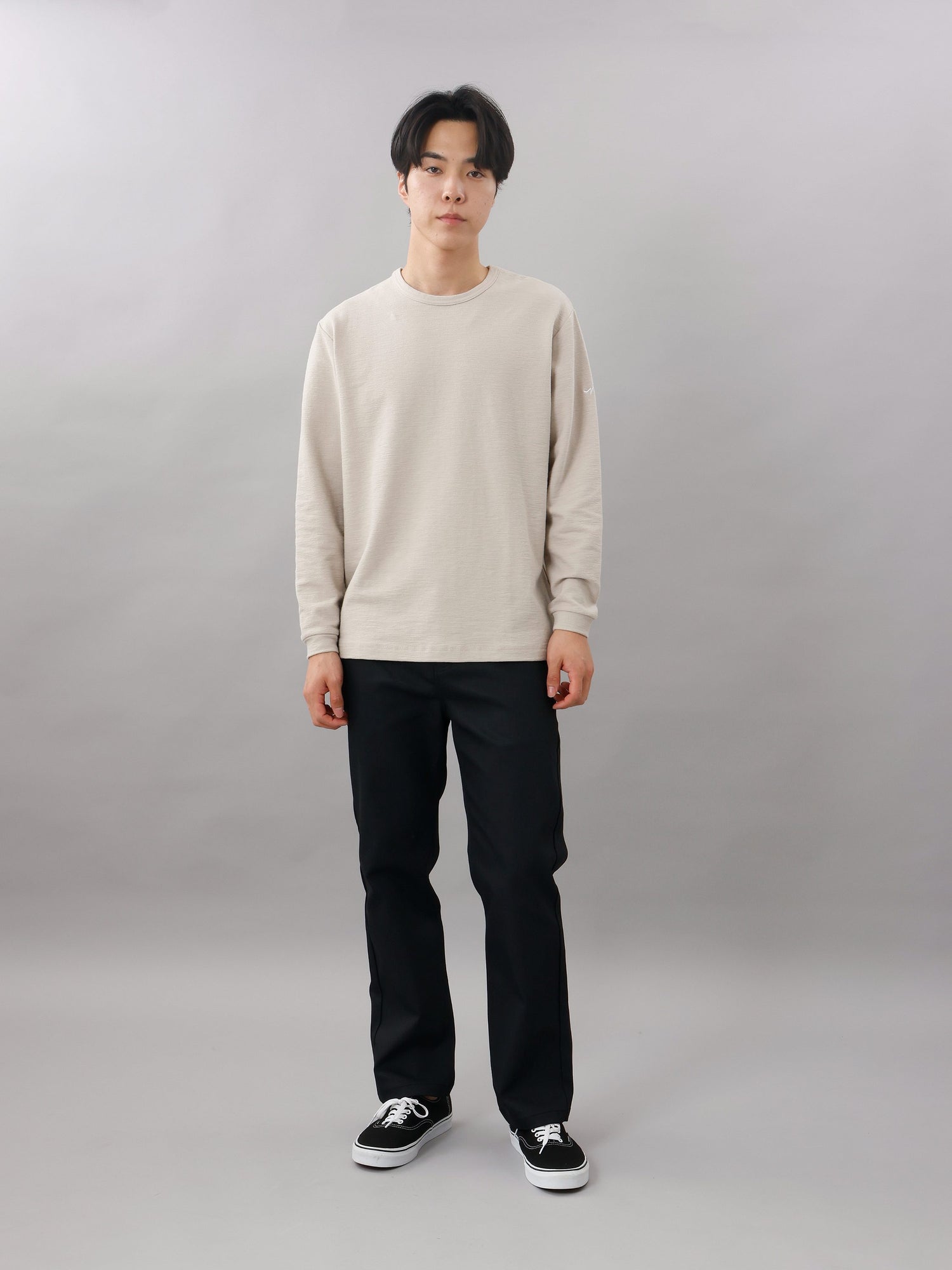 メランジクルー長袖Tシャツ