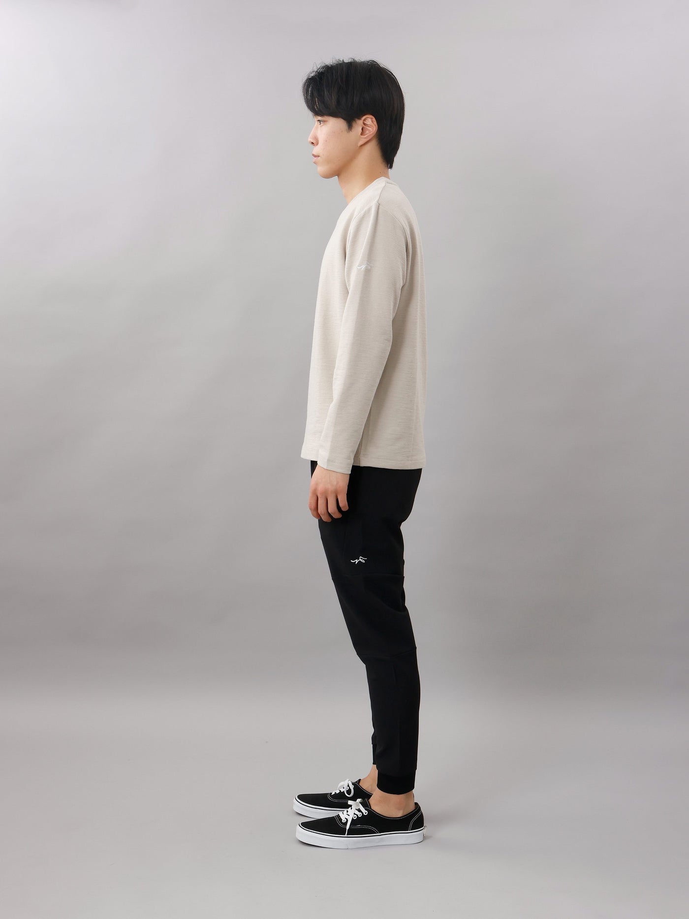メランジVネック長袖Tシャツ