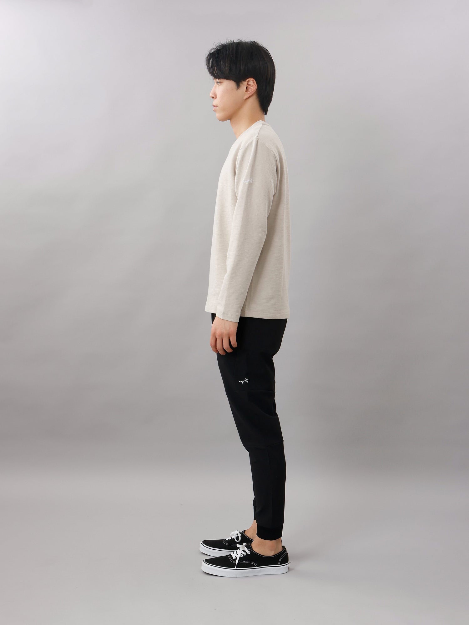メランジVネック長袖Tシャツ