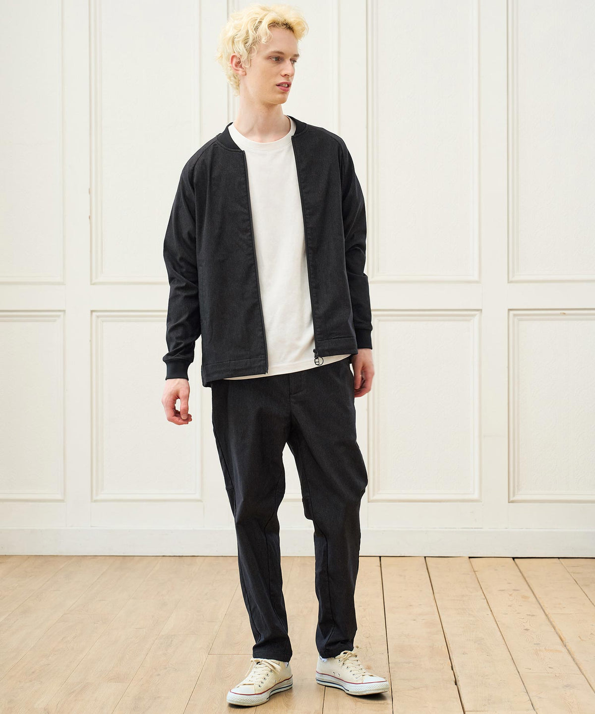 ストレッチデニム裏起毛ジョガーパンツ