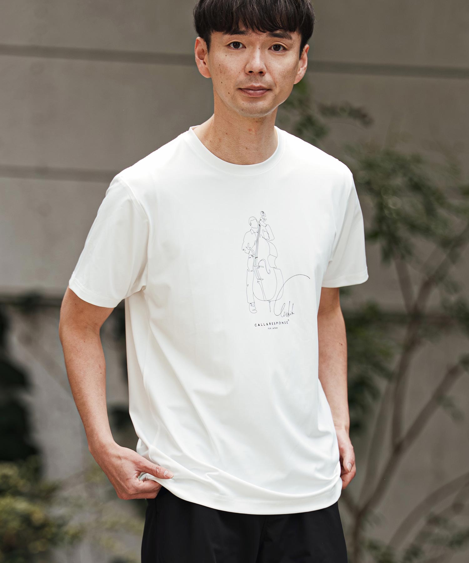 プリント半袖Tシャツ(アート/JAZZウッドベース)
