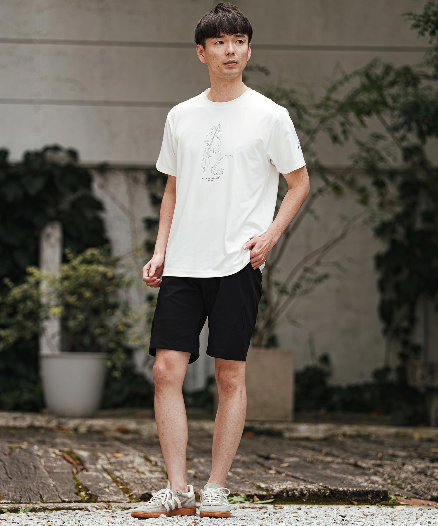 プリント半袖Tシャツ(アート/JAZZウッドベース)