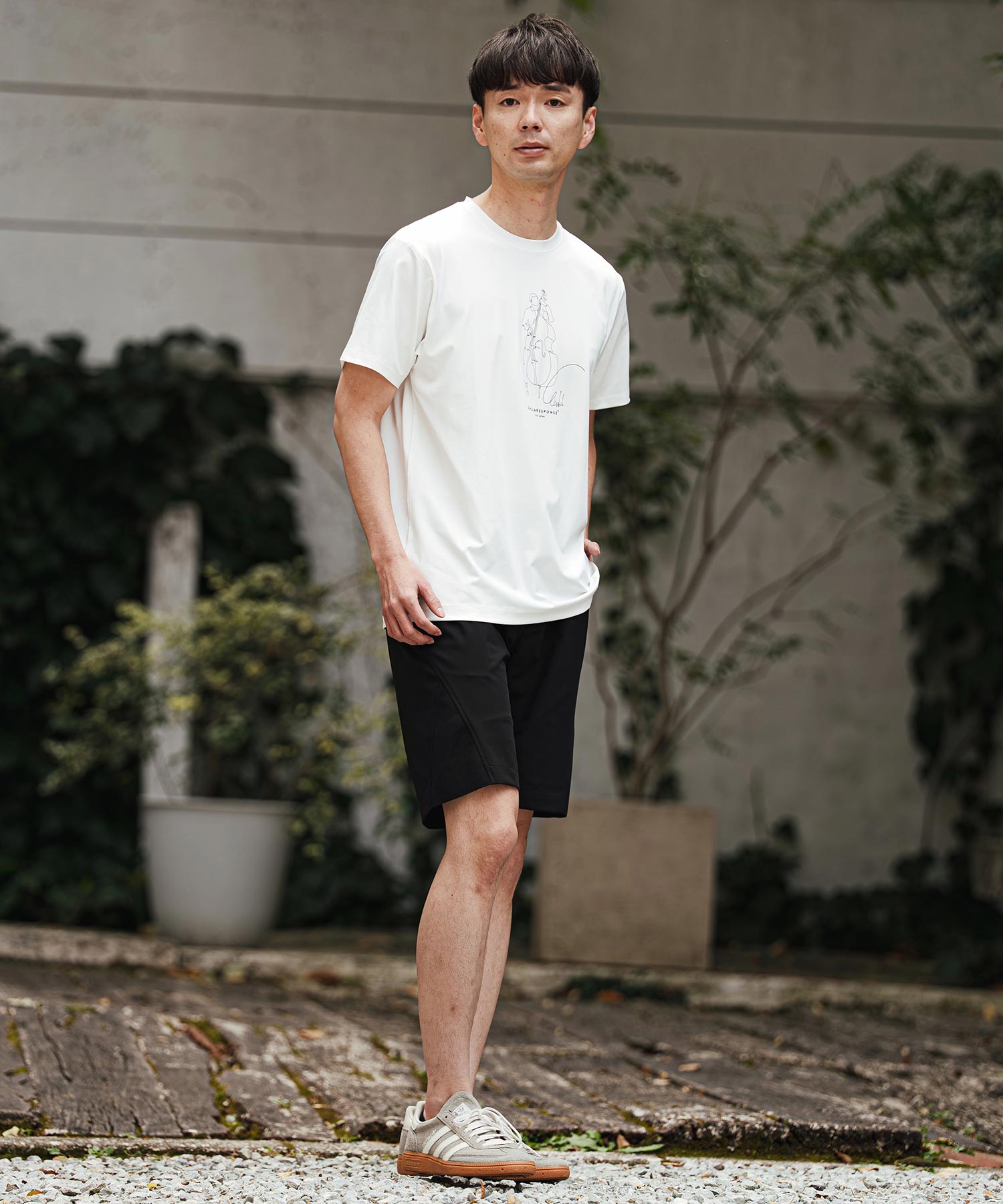 プリント半袖Tシャツ(アート/JAZZウッドベース)