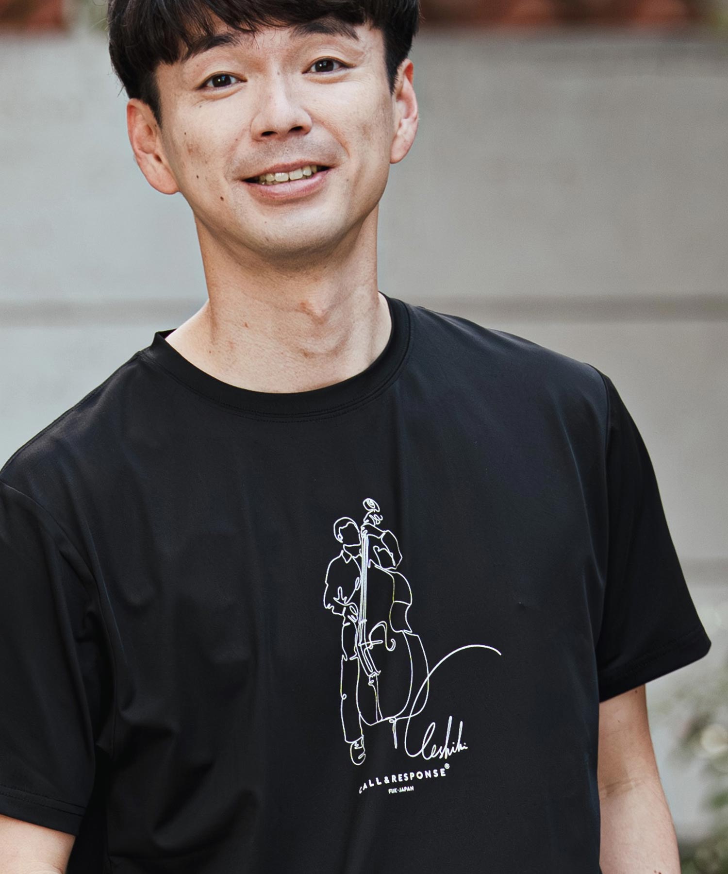 プリント半袖Tシャツ(アート/JAZZウッドベース)