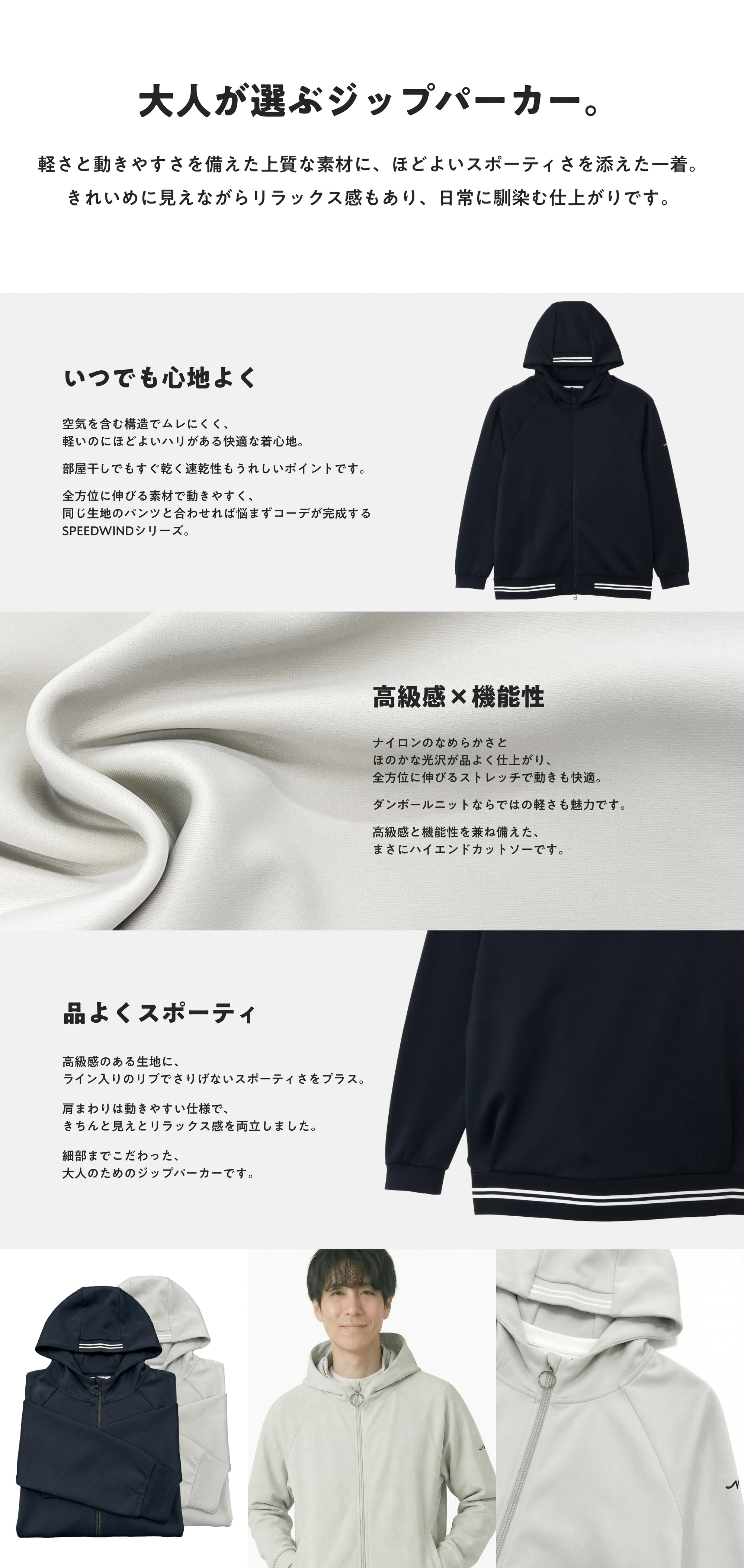 SPEED WIND/ラインZIPパーカー LP PC